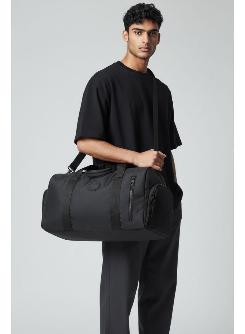 هاي لاين ستور شنطة High Line TrainX – ضد الماء للجيم والسفر مع جزء مخصص للحذاء – مثالية للجيم، رحلات الطيران الطويلة والقطارات القصيرة – باللون الأسود - Image 4